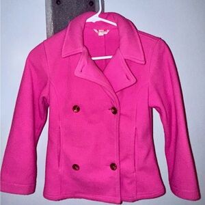 Lands' End Kids' Pink Peacoat Jacket Fleece Coat
